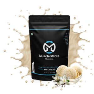 Musclestarke Whey Protein Isolate (Vanilla) – 1KG, 30 servings