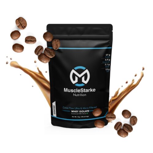 Musclestarke Whey Protein Isolate (Coffee) – 1KG, 30 servings