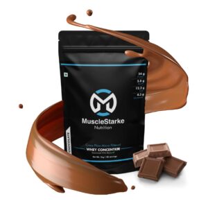 Musclestarke Whey Protein Concentrate (Chocolate) – 1KG, 30 Servings