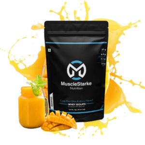 Musclestarke Whey Protein Isolate (Mango) – 1KG, 30 servings